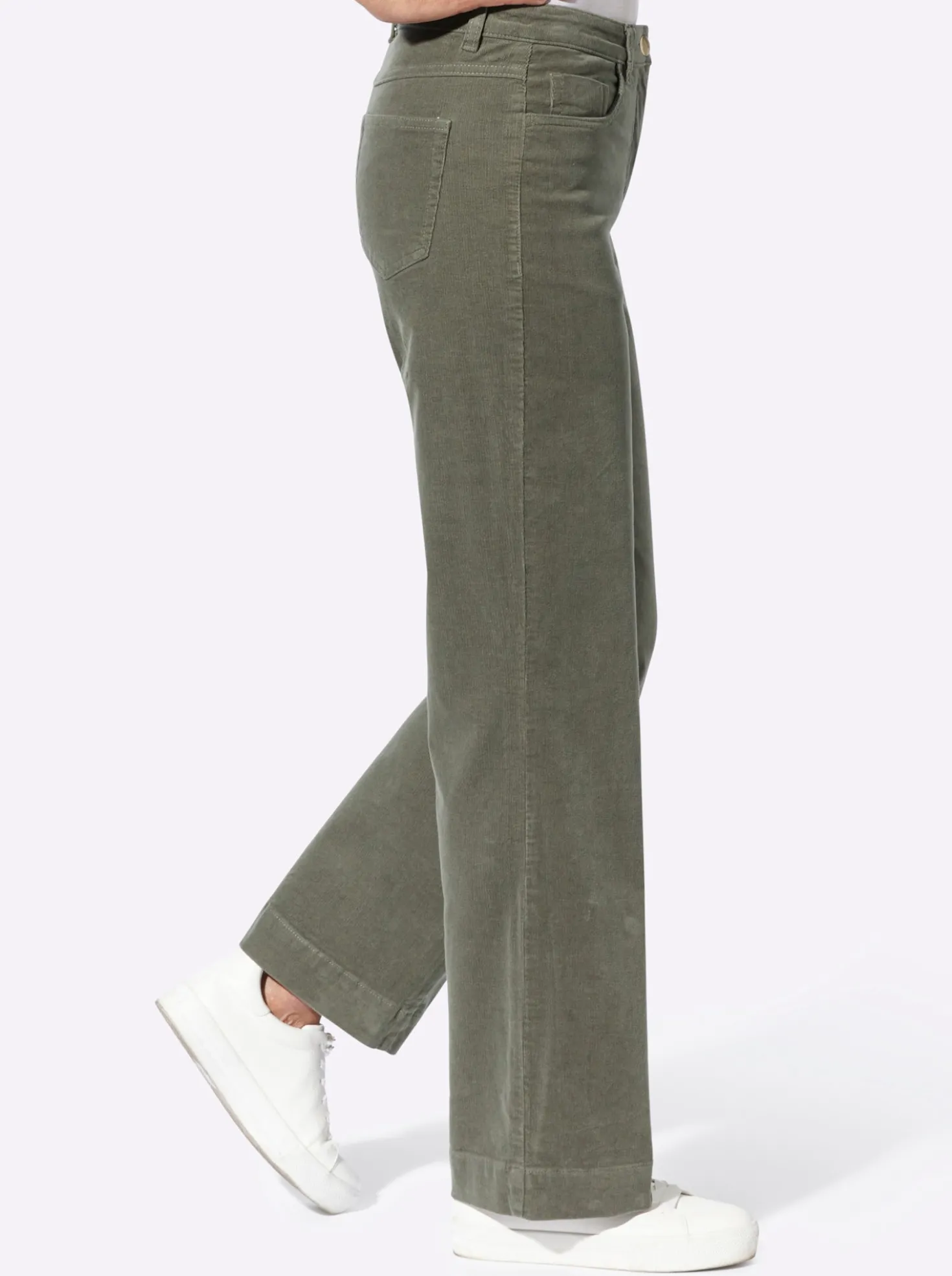 Cordhose mit breitem Saum