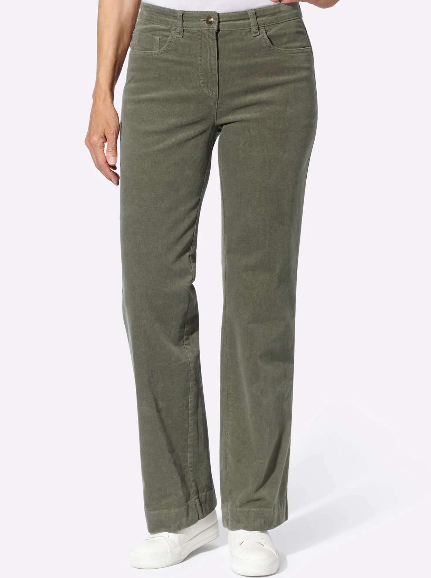 Cordhose mit breitem Saum