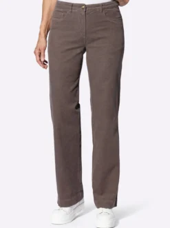 Cordhose mit breitem Saum