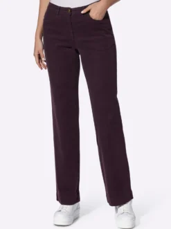 Cordhose mit breitem Saum