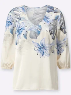 Druckbluse aus Matt-Satin