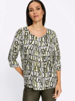 Druckbluse mit 3/4-Arm