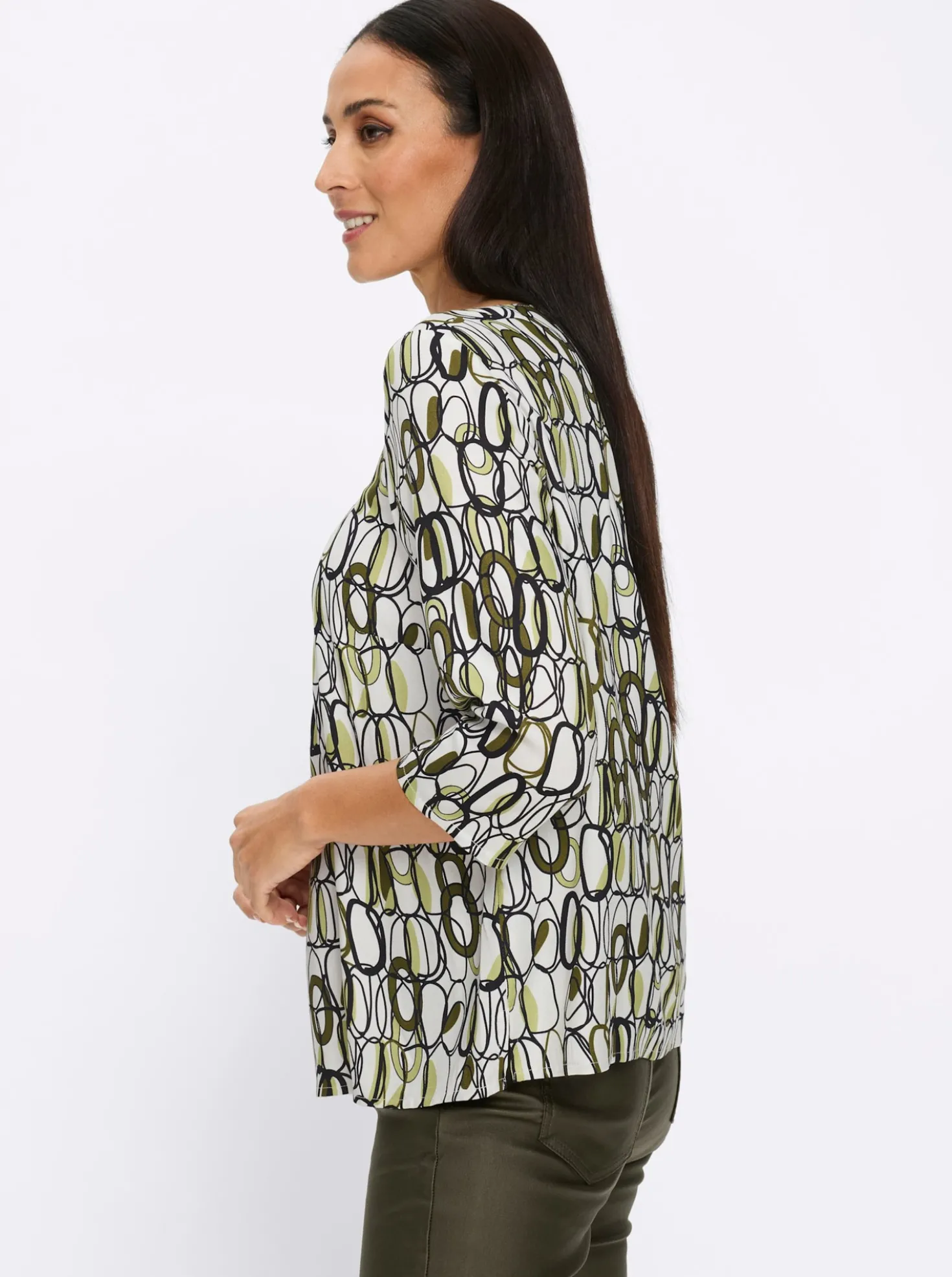 Druckbluse mit 3/4-Arm