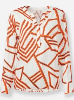Druckbluse mit Grafik-Dessin