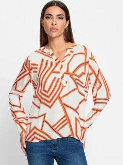 Druckbluse mit Grafik-Dessin