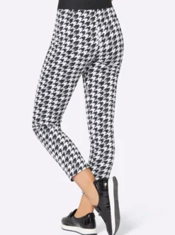 Druckhose mit Hahnentritt-Muster