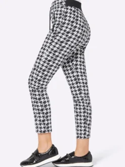 Druckhose mit Hahnentritt-Muster