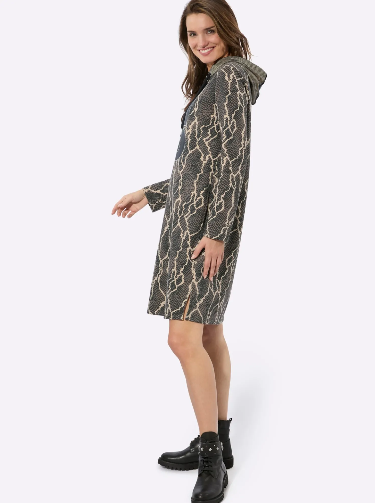Druckkleid in Sweat-Qualität