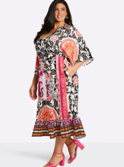 Druckkleid mit luftigen Halbärmeln
