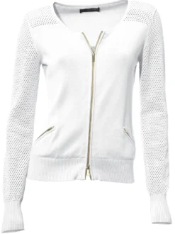 Feinstrickjacke mit 2-Wege-Reißverschluss