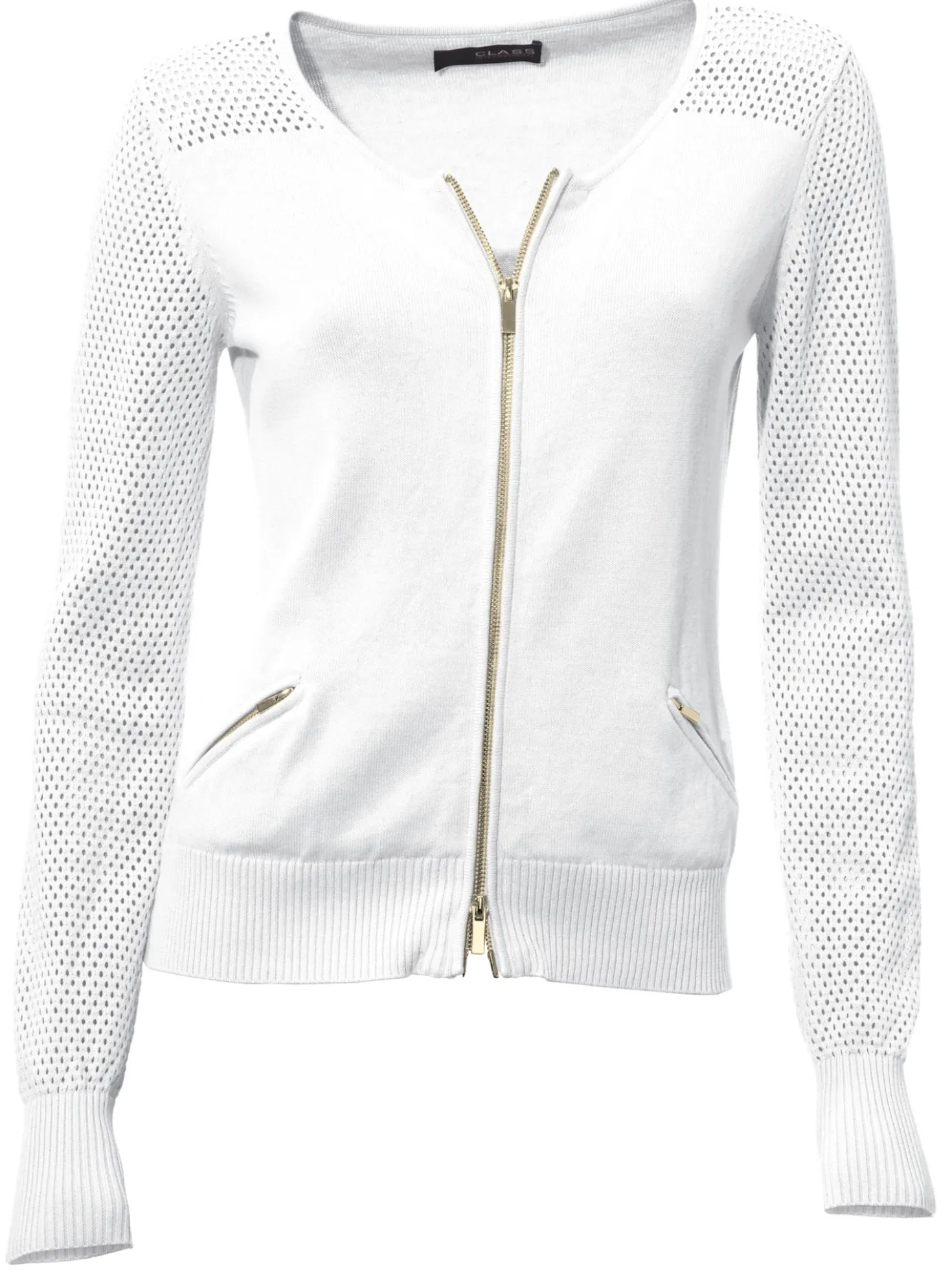 Feinstrickjacke mit 2-Wege-Reißverschluss
