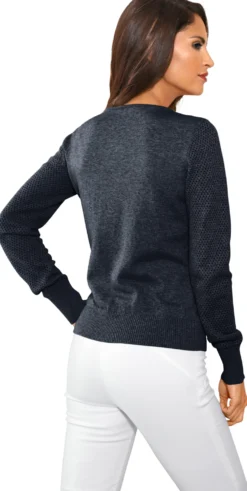 Feinstrickjacke mit 2-Wege-Reißverschluss