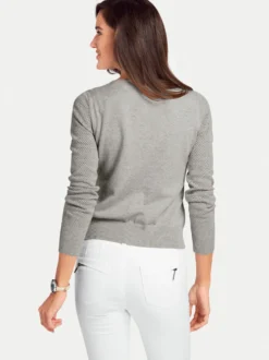 Feinstrickjacke mit 2-Wege-Reißverschluss