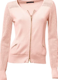 Feinstrickjacke mit 2-Wege-Reißverschluss