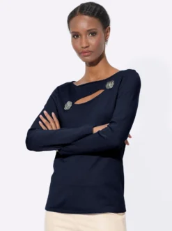 Feinstrickpullover mit Cut-Out