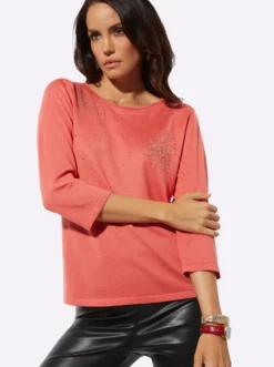Feinstrickpullover mit Metallsteinchen