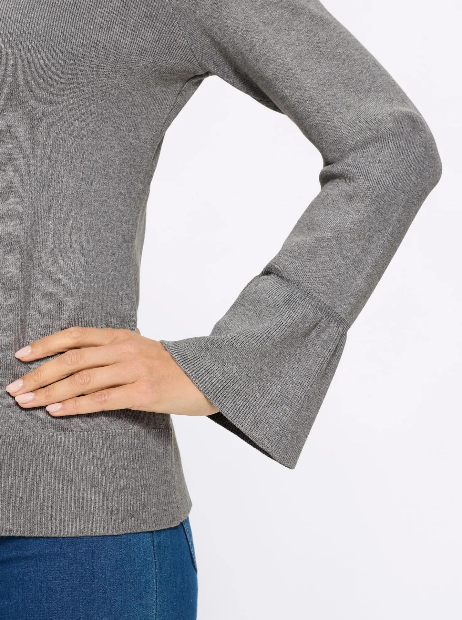 Feinstrickpullover mit U-Boot-Ausschnitt
