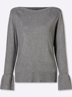 Feinstrickpullover mit U-Boot-Ausschnitt