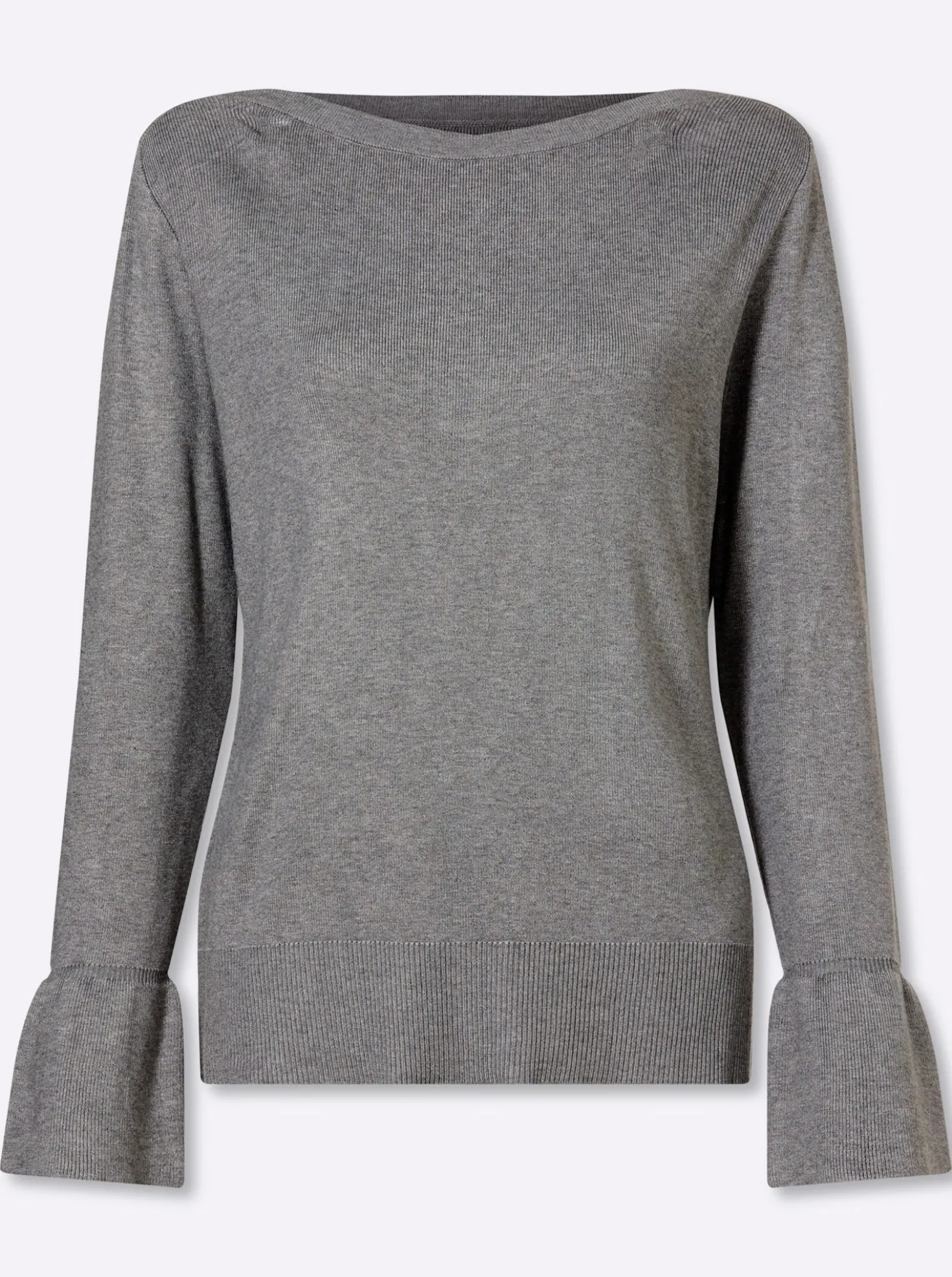 Feinstrickpullover mit U-Boot-Ausschnitt