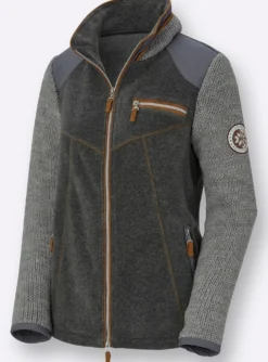Fleecejacke im Mix aus Fleece und Strick