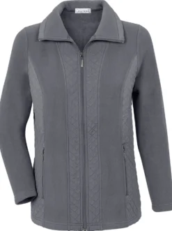 Fleecejacke mit gesteppten Web-Einsätzen