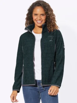 Fleecejacke mit Kontrast-Einsätzen