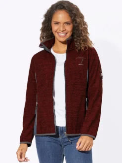 Fleecejacke mit Kontrast-Einsätzen