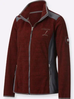 Fleecejacke mit Kontrast-Einsätzen