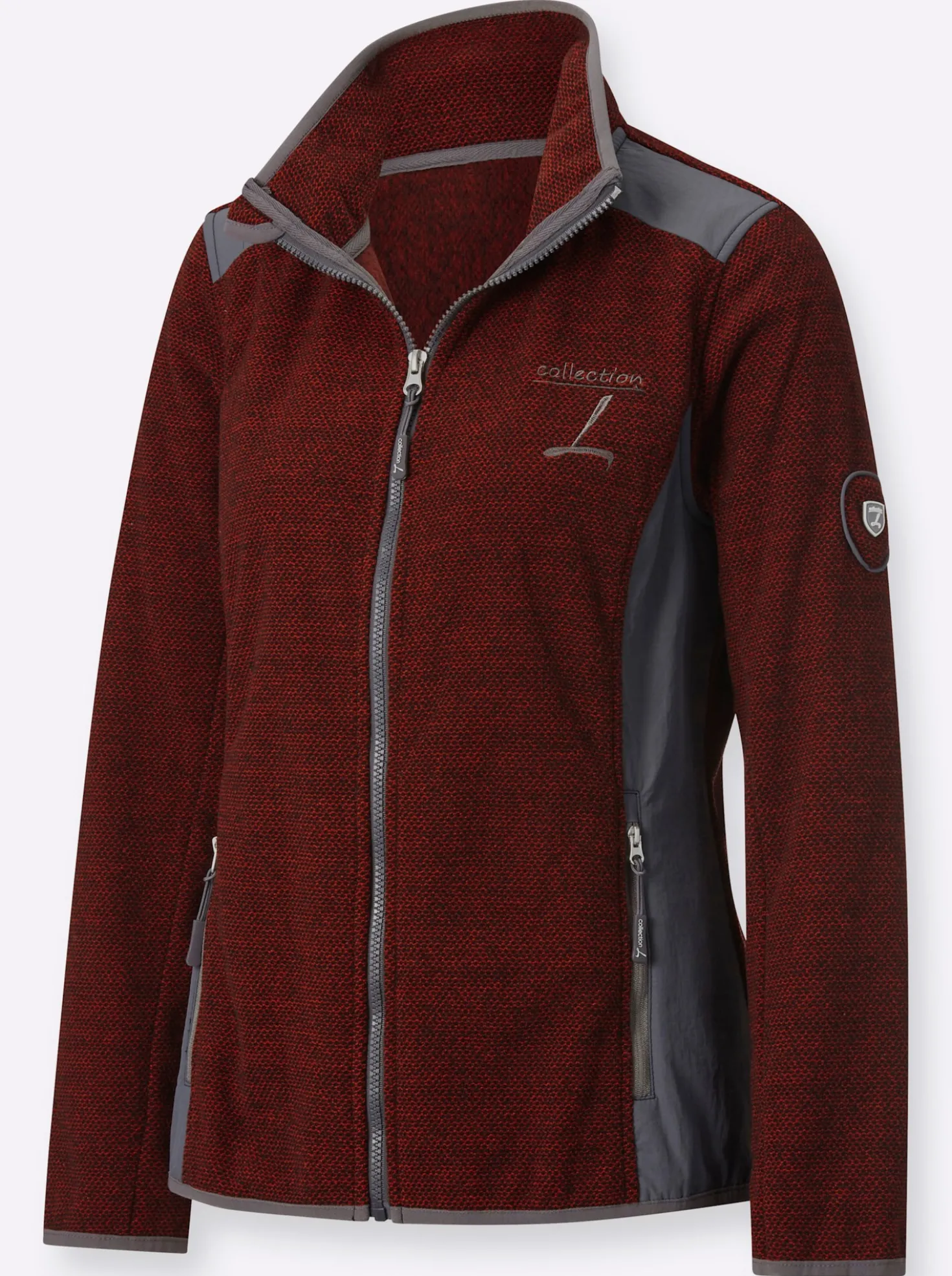 Fleecejacke mit Kontrast-Einsätzen
