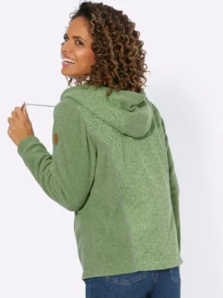 Fleecejacke mit melierten Einsätzen