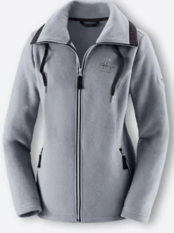 Fleecejacke mit schrägen Reißverschluss-Taschen