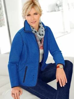 Fleecejacke mit Sternchen-Stickerei