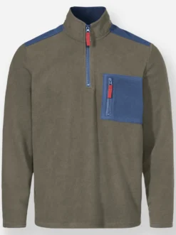 Fleeceshirt mit Reißverschluss-Brusttasche