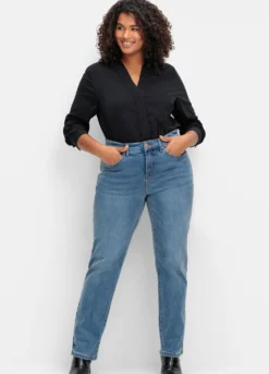 Gerade Jeans mit Bodyforming-Effekt
