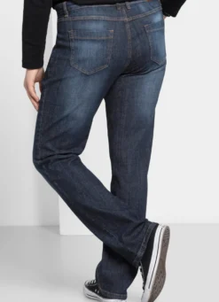 Gerade Jeans mit Used-Effekten