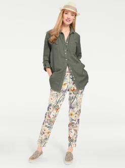 Hemdbluse im Baumwoll-Leinen-Mix