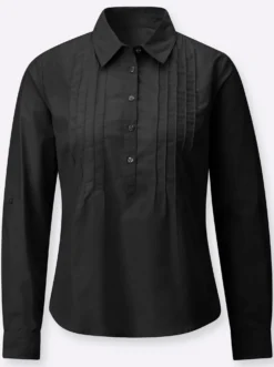 Hemdbluse mit krempelbaren Ärmeln