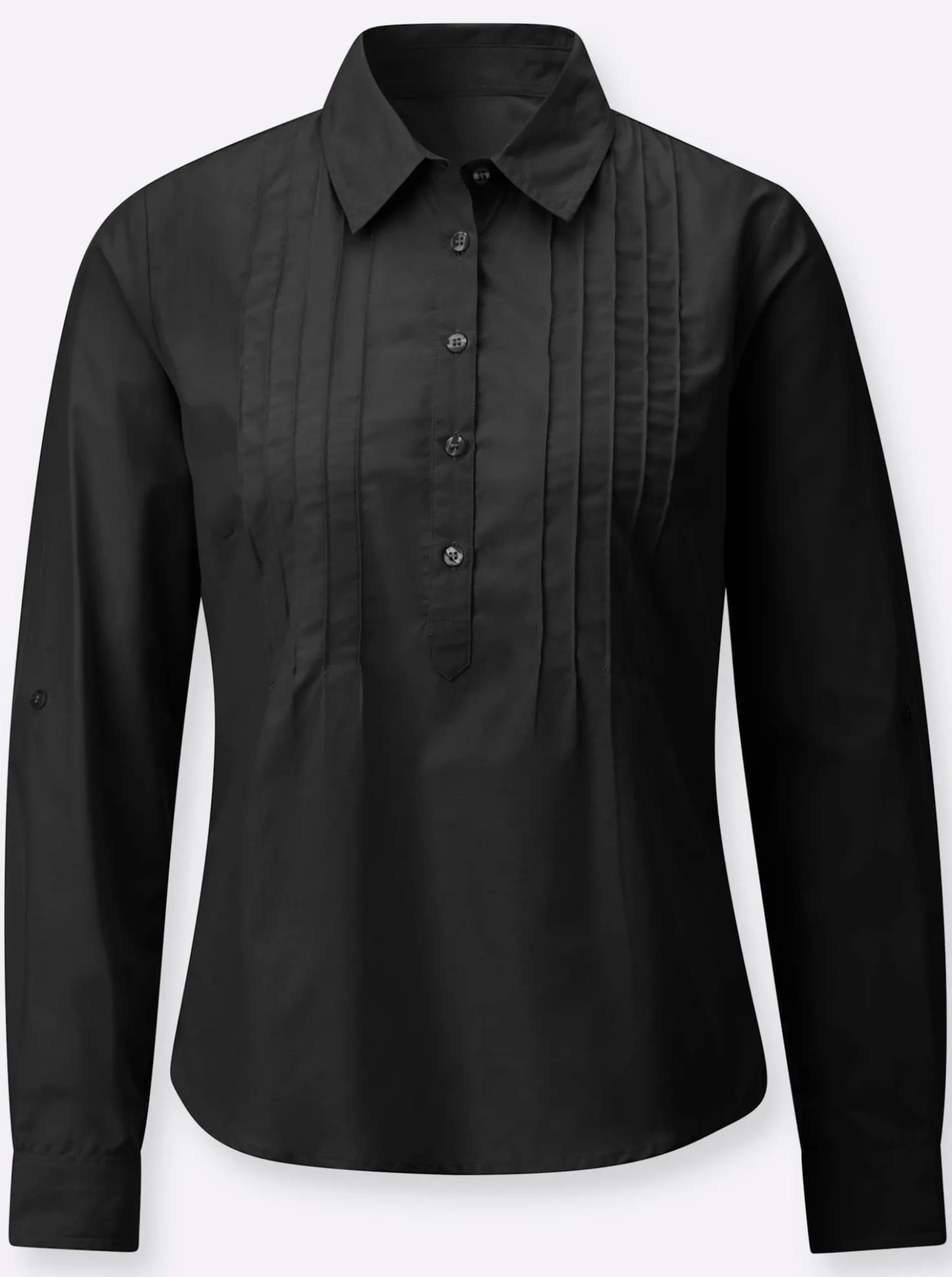 Hemdbluse mit krempelbaren Ärmeln