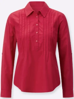 Hemdbluse mit krempelbaren Ärmeln