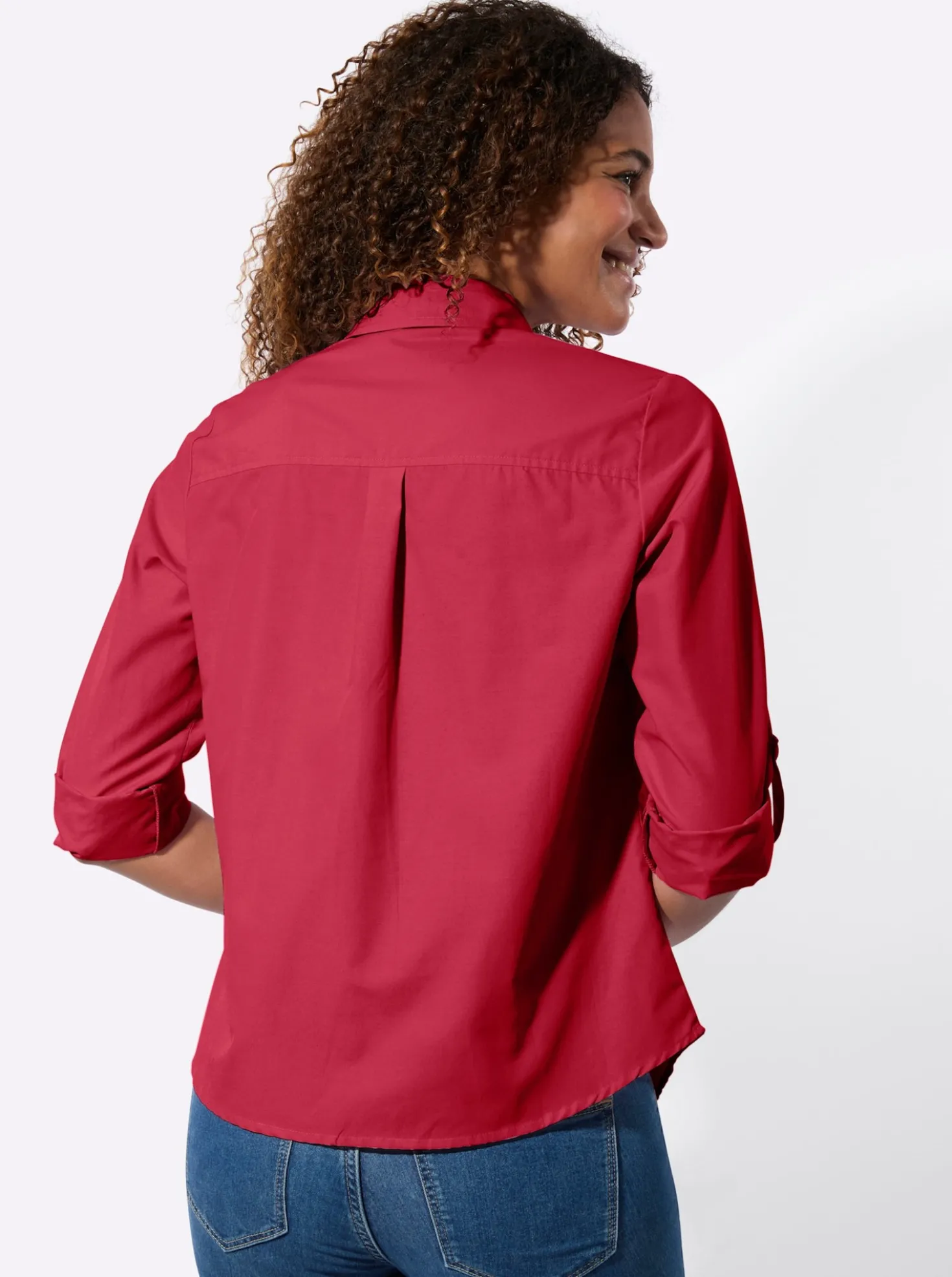Hemdbluse mit krempelbaren Ärmeln