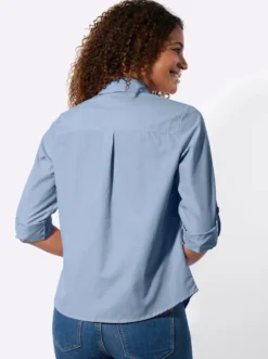 Hemdbluse mit krempelbaren Ärmeln