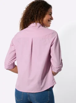 Hemdbluse mit krempelbaren Ärmeln