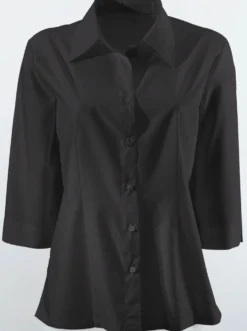 Hemdbluse mit 3/4-Ärmeln