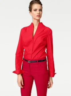 Hemdbluse mit Stehkragen