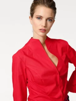 Hemdbluse mit Stehkragen