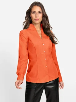 Hemdbluse mit Stehkragen