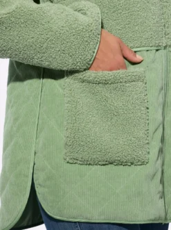 2-in-1-Jacke aus Teddyfleece und Cord