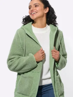 2-in-1-Jacke aus Teddyfleece und Cord