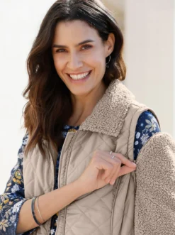 2-in-1-Jacke im Materialmix