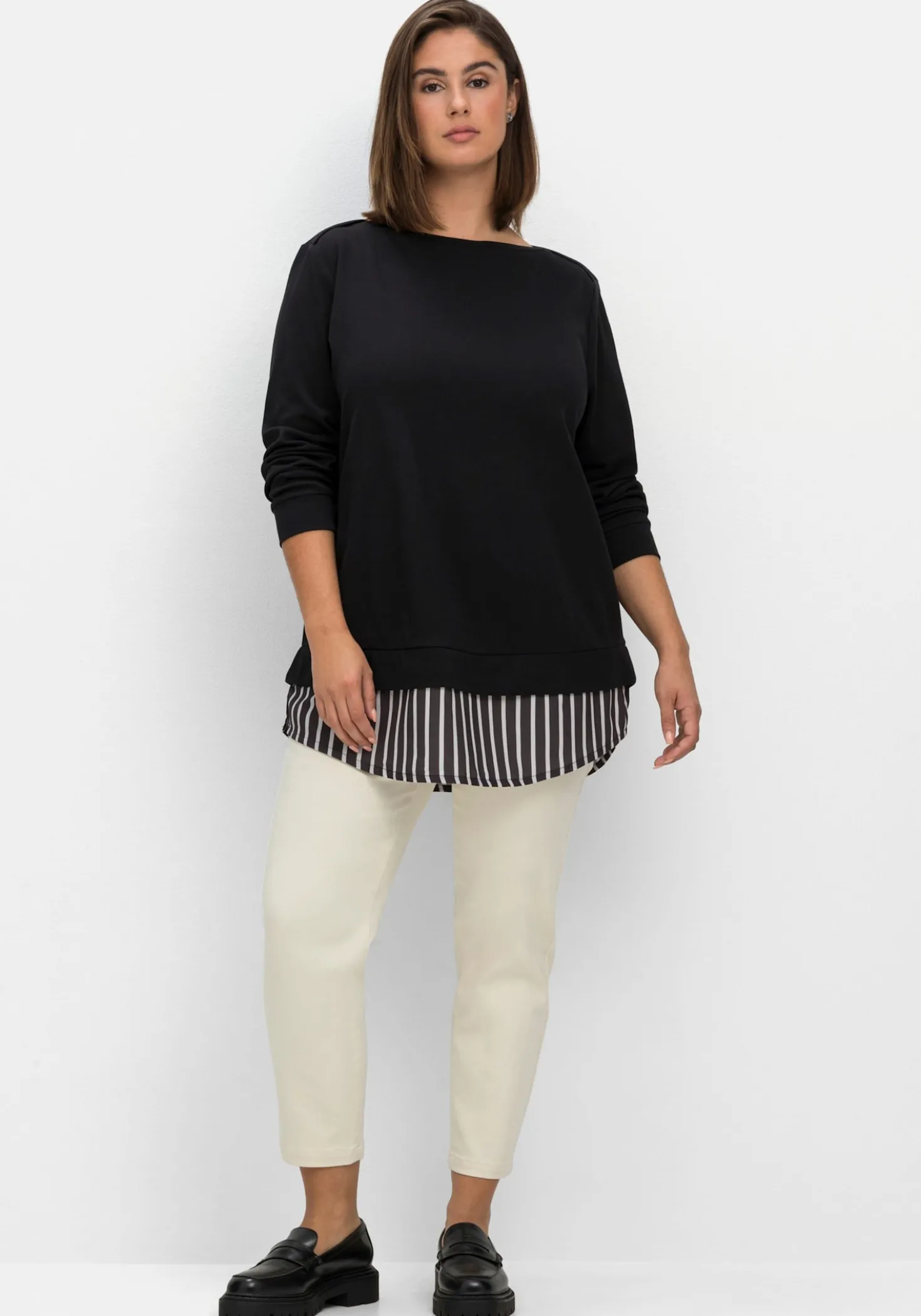 2-in-1-Langarmshirt in Layering-Optik